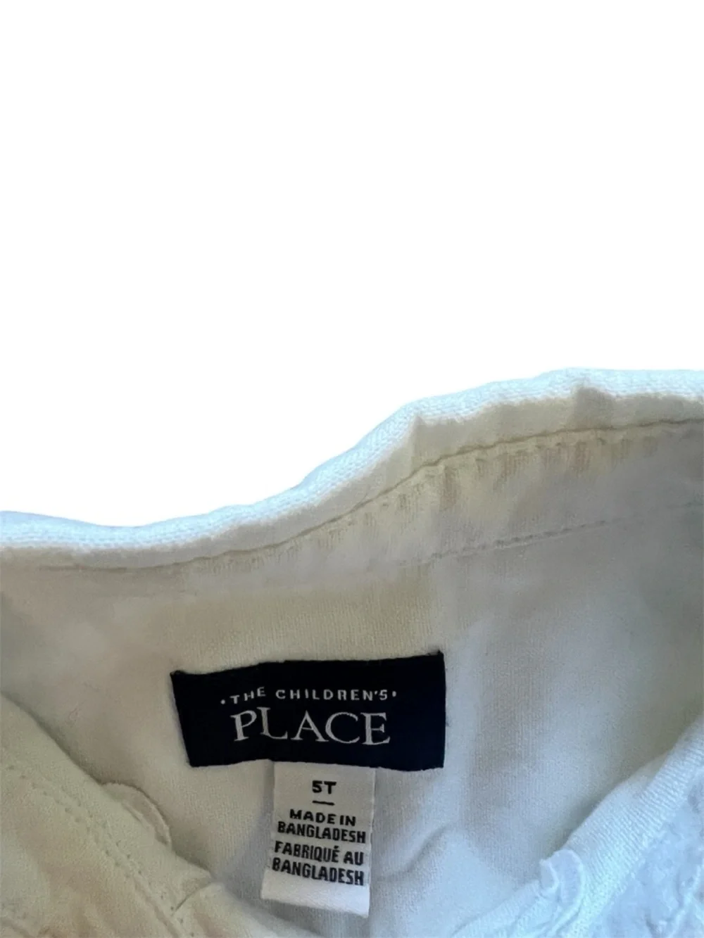 Children’s Place Boys White Long Sleeve Button Down Shirt | 5T